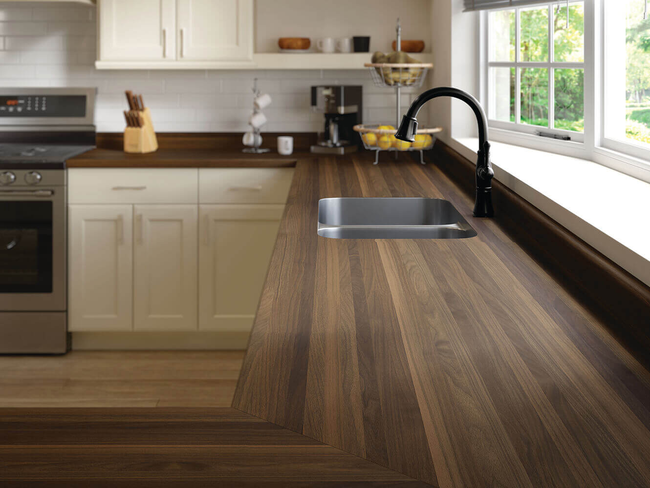 Why Choose A Woodgrain Laminate Countertop Over Butcher Block?, image size:1330x1000